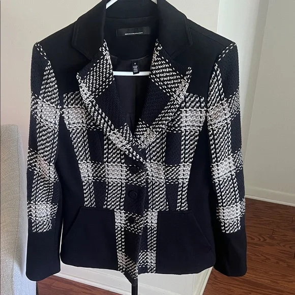 White House Black Market Black and White Checkered Blazer! One of my faves! - Picture 1 of 1
